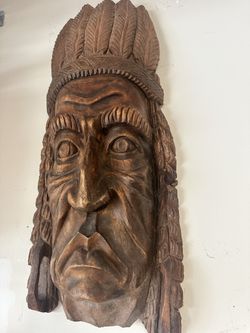 Solid Wood Indian Mask