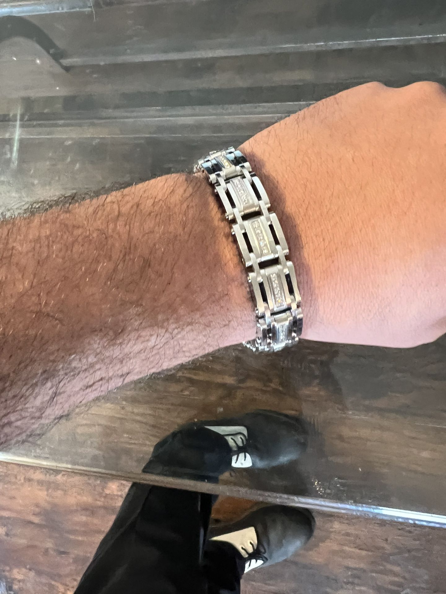1 Ct. Diamond Stainless Steel Men’s Bracelet 60 Diamonds 
