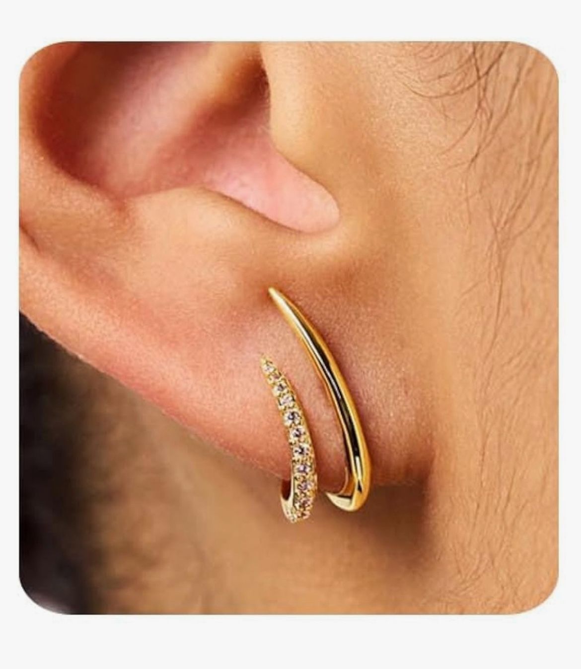 Brand: MUMREUES Gold Earrings for Women Trendy 14K Gold Plated Stud Earrings Dainty Minimalist Simple Hypoallergenic Earrings Jewelry Gift for Her Bra