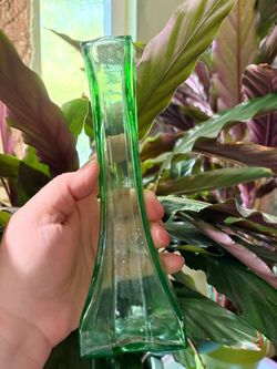 Green Glass Bud Vase