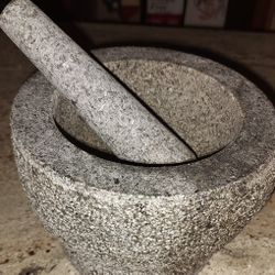 Very Heavy, Gray Granite Mortar and Pestle