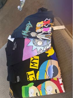 South Park and Rick and Morty shirts