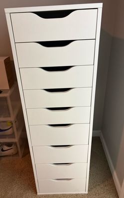 Ikea Alex Tall Drawer Unit with 9 Drawers White