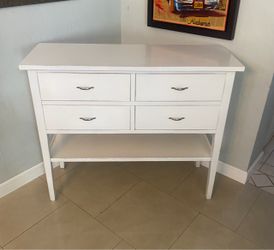 White Distressed Wood Sideboard