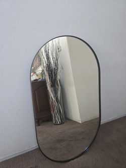 ANDY STAR Oval Mirrors for Bathroom, 24x40’’ Black Vanity Mirror, Black Oval Mirror Pill Shaped, 1’’ Deep Stainless Steel Frame, Wall-Mounted Horizont