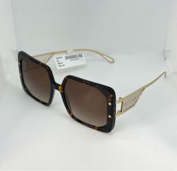 Bvlgari 8254 504/13 Women's Oversized Square Havana Brown Gradient Sunglasses