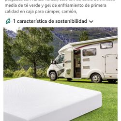 Colchón corto Queen de espuma viscoelástica de 10 pulgadas con funda Tencel