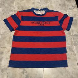 Vintage Guess Jeans Originals Japan Striped (RARE) T-Shirt Embroidered SZ L