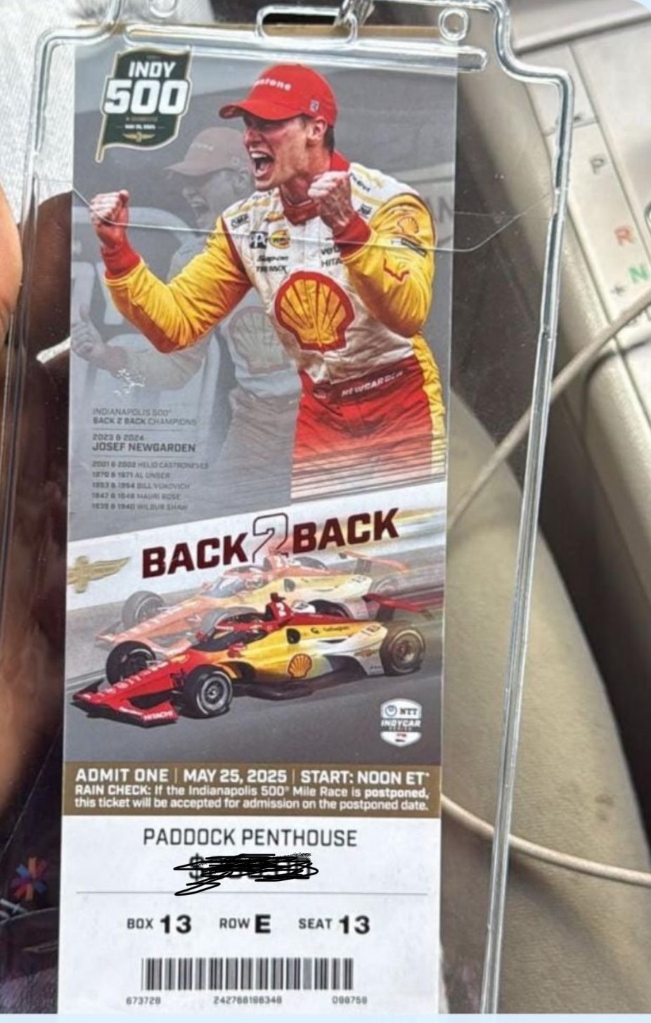 Ticket 500 Miles Race Indy