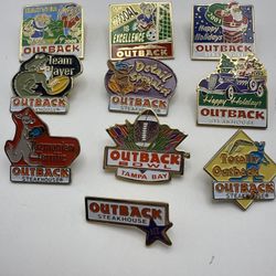 Outback Steakhouse Pin Lot Of 10 Pins 