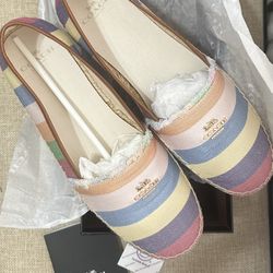Coach  Joanie Canvas  Flats-Size 8.5 (NEW IN BOX NEVER WORN)