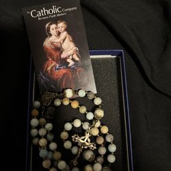 Miraculous Medal Amazonite Rosary