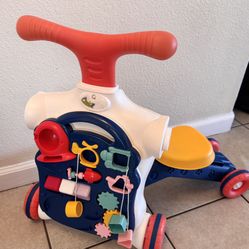 5 in 1 Baby Push Walker for Baby Boy, Activity Center Learning to Walk, Sit to Stand, Early Learning Push Toys for Infant 12 Months, Walking Toys Gift