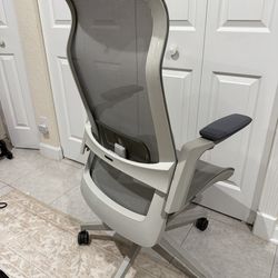 Ergonomic Office Chair - Height Adjustable & Reclining Work with Mesh Back Rest Seat Backrest, Lumbar Support, Headrest Armrests, Nylon Wheels, 4 Lock