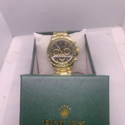 New Black Face / Gold Band Designer Watch Design # 2 With Box! 