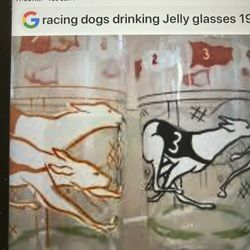 Reduced 80%. Greyhound Dog Drinking Glasses. 1950S.
