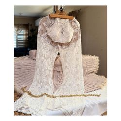 Beautiful 2 Pieces Set Blouse & Pants White 