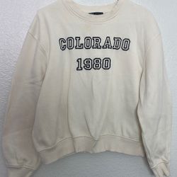Zara Cream Crew Neck Sweatshirt 