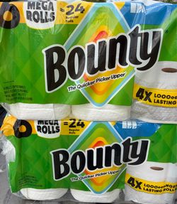 6- mega roll =24 regular roll of Bounty