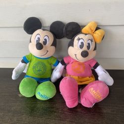 Disney animal kingdom Mickey and Minnie Mouse 10” plush