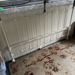 Antique Iron And Brass Headboard