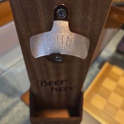 Beer Here Wall/mountable Bottle Opener And Cap Catch.