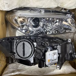 2011 - 2013 BMW 528i 535i 550i / xDrive LED DRL U-Halo Sequential Projector Headlights Chrome Clear , Farros Luces Micas 