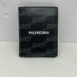 Balenciaga Men's Monogram Canvas Bifold Wallet 