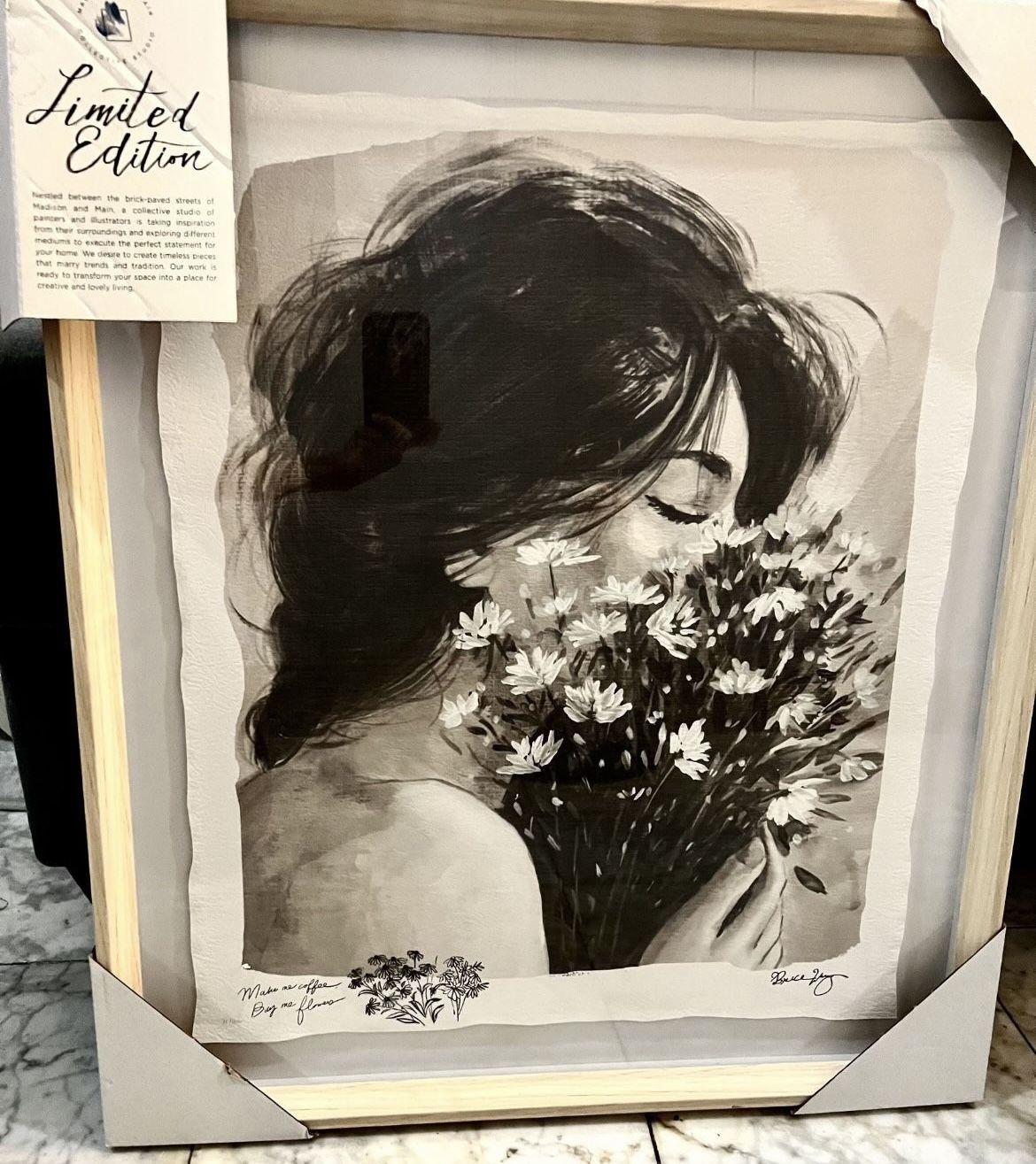 Limited Edition Girl With Flowers Art Frame