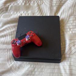PS4 Slim + Red Controller + Power Cable – $180 FIRM