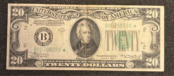 $20 1934*Vintage banknote USA. Star note