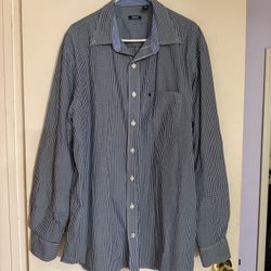 IZOD men Long Sleeve Blue Gingham 