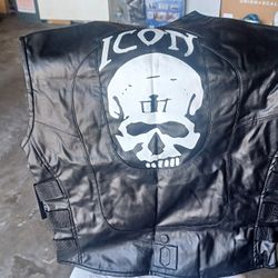 Icon Real Leather Vest 