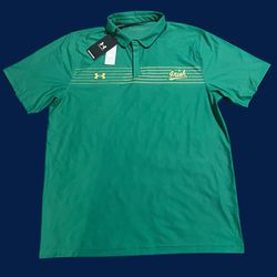 Under Armour Notre Dame Fighting Irish Men’s Polo Chest Stripe Shirt Size XL NWT