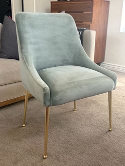 Anthropologie Elowen Chair velvet Seafoam Green