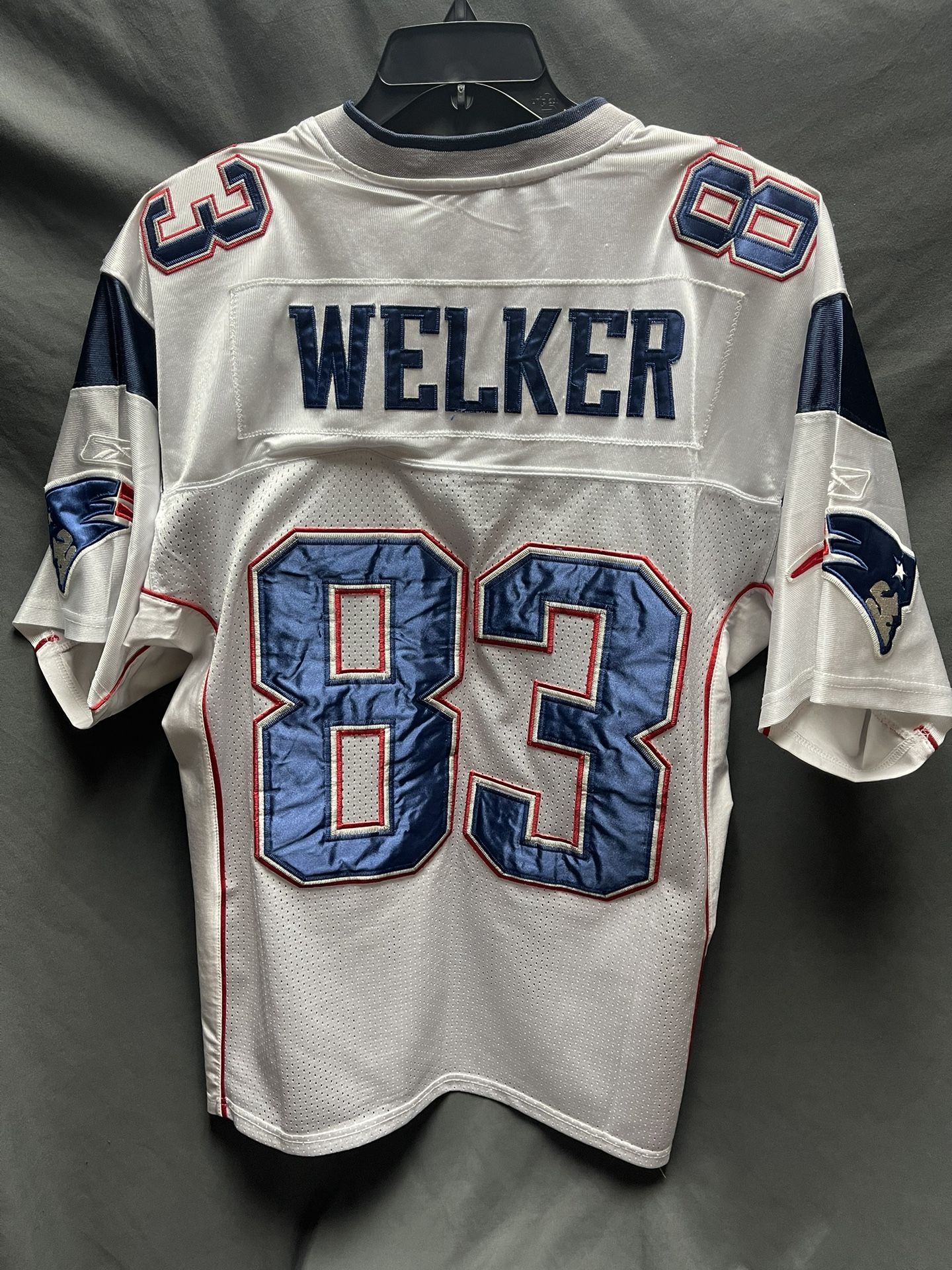 Reebok New England Patriots #83 Wes Welker Sewn White Jersey - Size 50