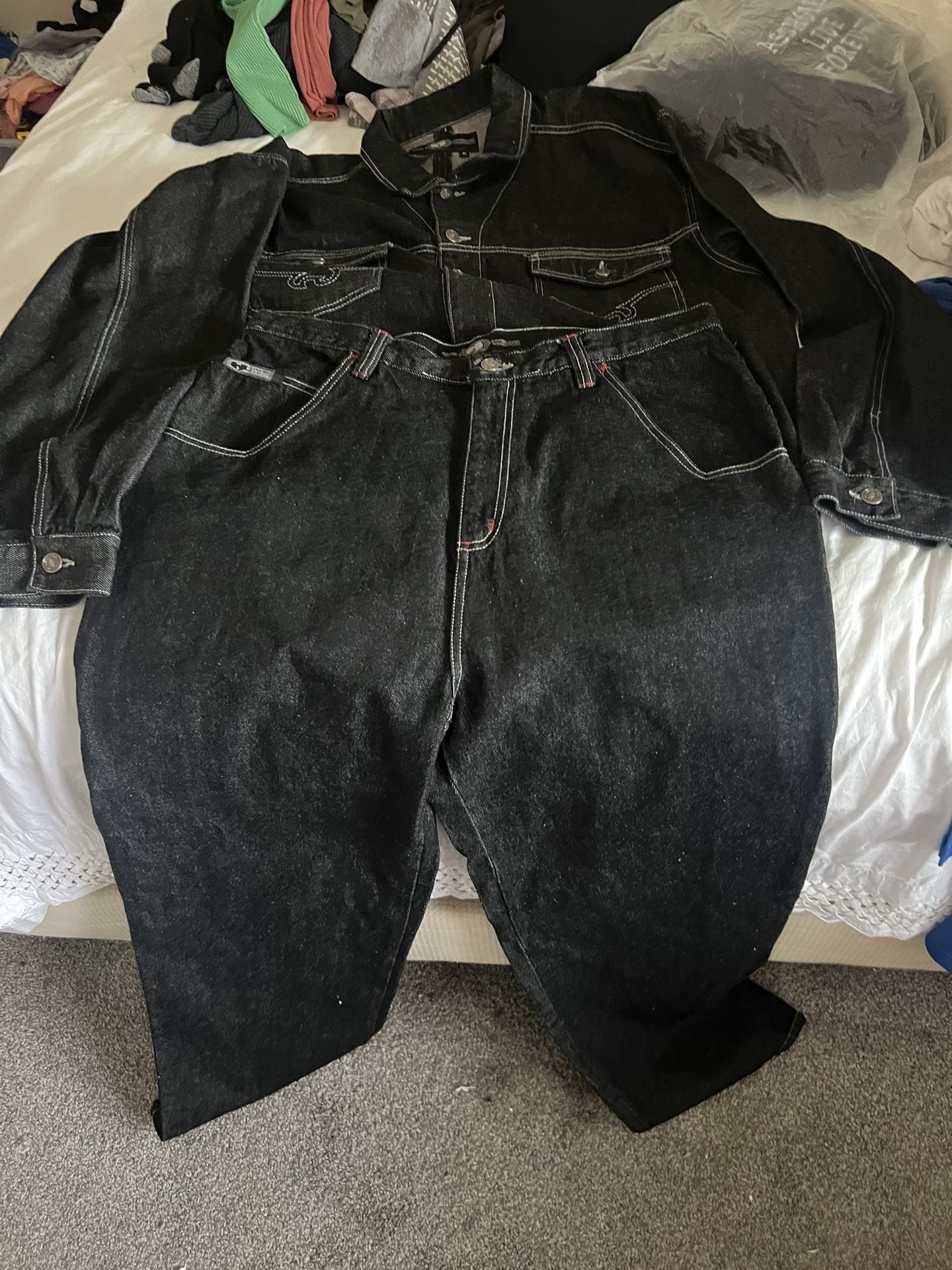 Wu Wear Black Denim Jean Outfit 