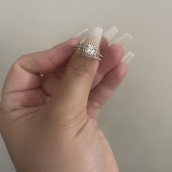 RoseGold Engagement Ring And Wedding Band