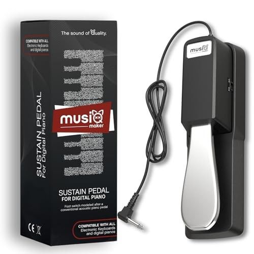 Universal Sustain Pedal for Digital Piano amp Electronic Keyboard, Anti-slip Foot Pedal with Polarity Switch