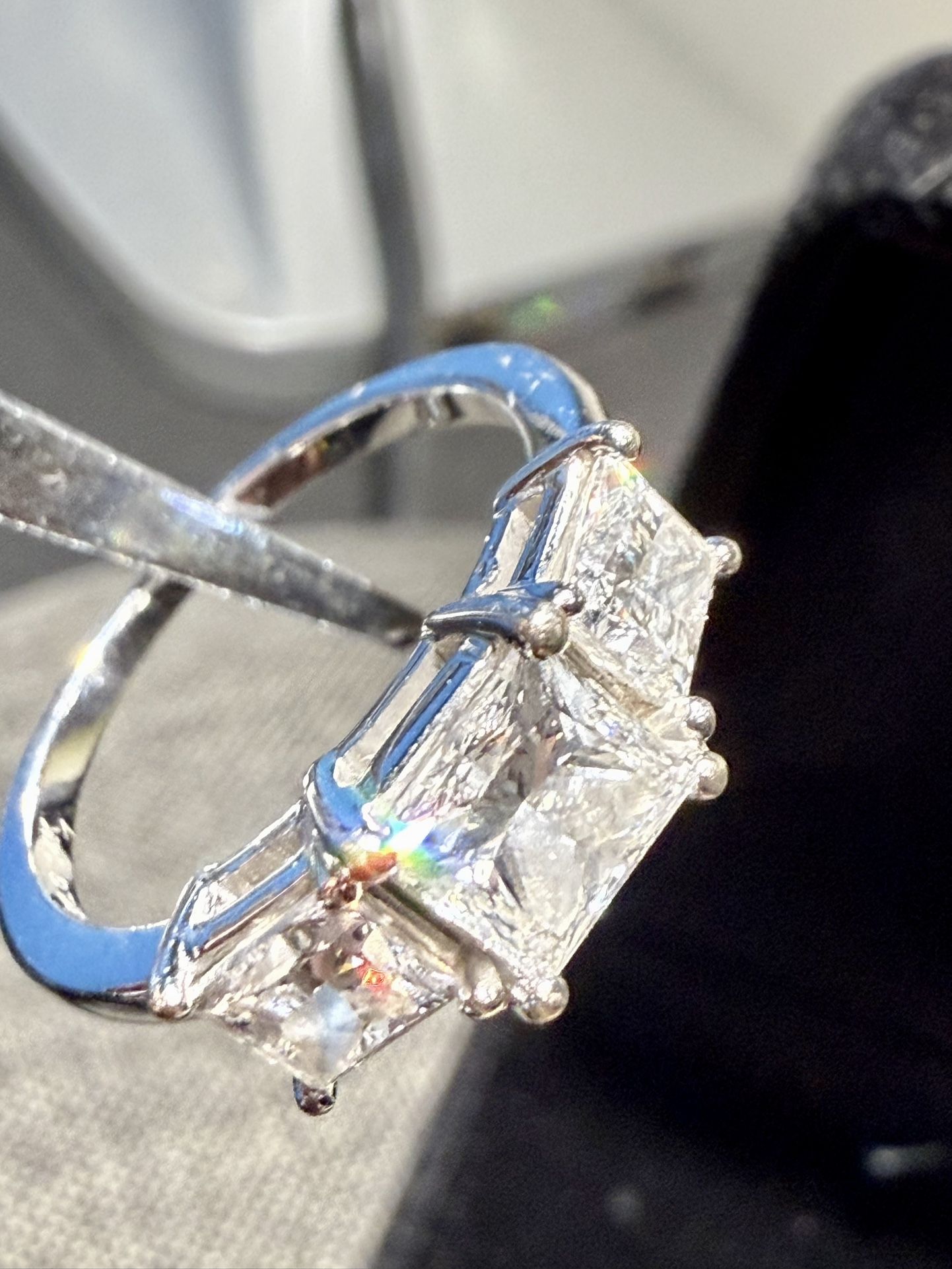 Engagement Ring 2 Carat Moissanite on 14k Gold