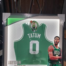 Jayson Tatum Autographed Jersey Framed Lighted Authenticated