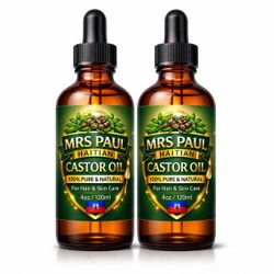 Mrs Paul Haitian Castor Oil – 2 Bottles Bundle (4 oz each) 💧 