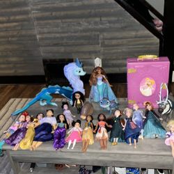 LOT OF Barbie Disney Princess Dolls With Plenty of Extras