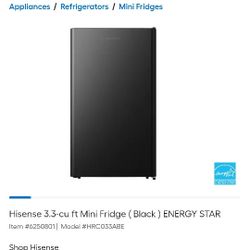 Hisense 4.4-cu ft Mini Fridge ( Silver front/Back black) ENERGY STAR
