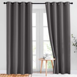 Gray Curtain Set 84” 4 Panels 
