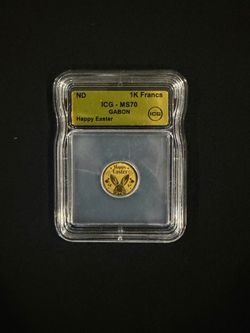 ICG Certified MS70 Happy Easter Gabon 1k Francs