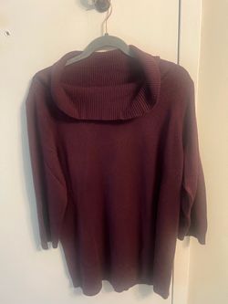 Laura Scott Burgundy Cowl Neck Knit Sweater