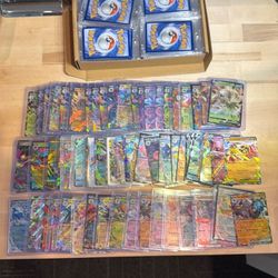 Large Lot of Pokémon Cards (EX, V, Mega)