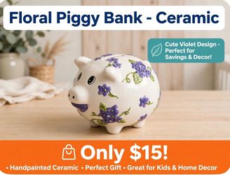 Ceramic Floral Piggy Bank