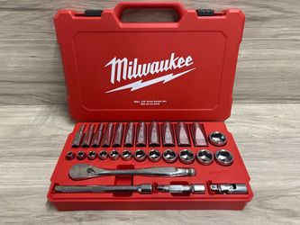 Milwaukee 48 22 9408 3/8 Drive SAE Ratchet Socket Set 28 Piece (PO1025098)